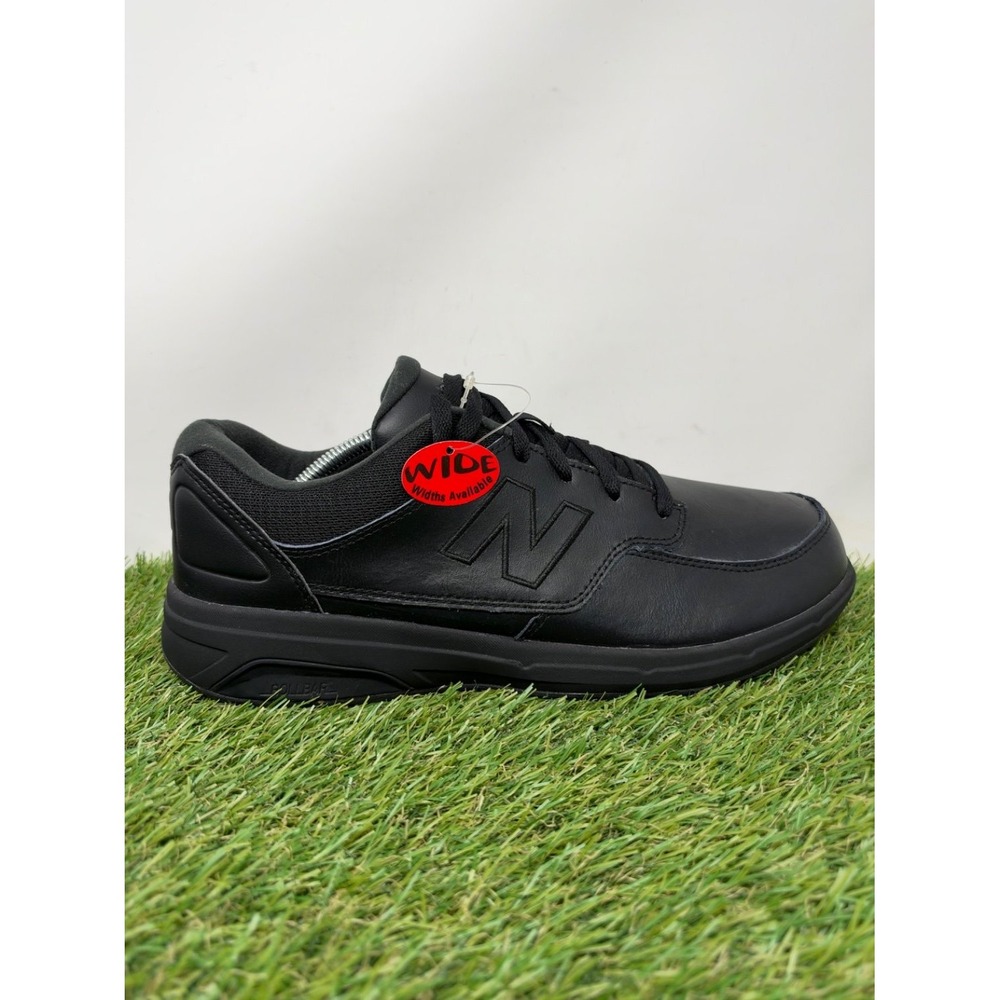 New Balance 813 Shoes Mens 9.5 Black Leather Sneakers Orthotic Walking Casual